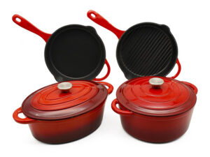 enamel cast iron cookware set