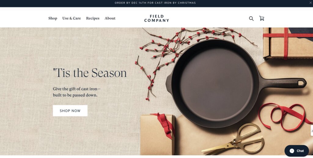 FIELD COMPANY cast iron cookware website in US